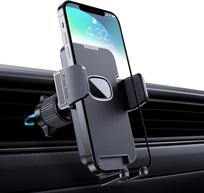 CINDRO C01PRO Handyhalterung Auto mit Metallhaken, 360° drehbar, Ein-Knopf-Release für iPhone Android