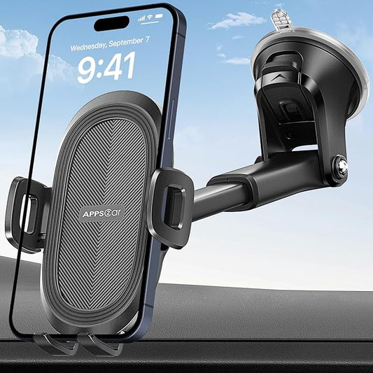 Wiiki-Tech APPS2Car Handyhalterung Auto 2019, 360° Saugnapf für Windschutzscheibe & Armaturenbrett, universale KFZ Halterung für Smartphones