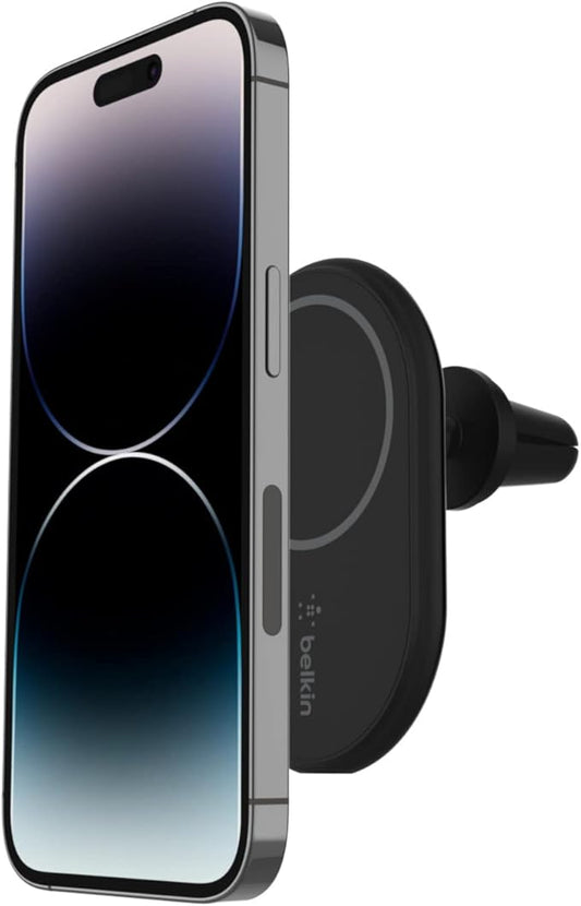 Nein Auslaufartikel (Produktion durch Belkin BoostCharge WIC004 drahtloser magnetischer Kfz-Halter für MagSafe iPhone 16/15/14/13/12 mit 10W-Ladung & USB-C-Kabel