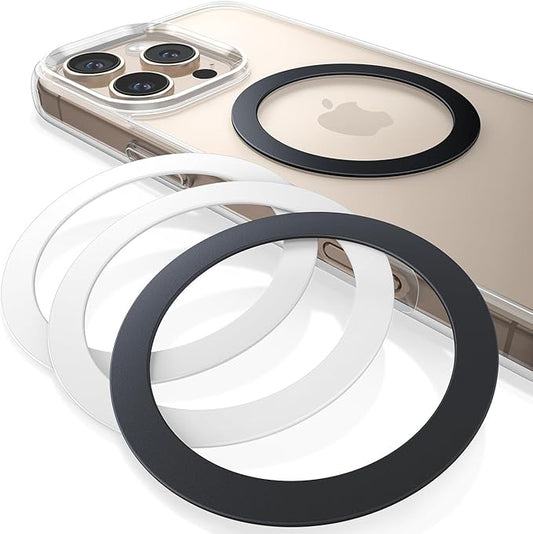 Lamicall 4 Stück MagSafe Ring Aufkleber Metallring für iPhone 15 16 - Ultradünn & Stabil, Selbstklebender Magnetring für Handyhülle, Nicht M