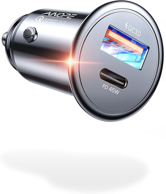 AINOPE 67,5W USB-C Auto Ladegerät 12V Zigarettenanzünder Adapter mit PD 45W & QC 22,5W für iPhone 16/15/14, Samsung S25/S24, iPad