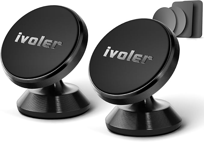 Nein Auslaufartikel (Produktion durch iVoler [2 Stücke] Handyhalterung Auto Magnet KFZ 12V 360° drehbar für Smartphones 3,5-6 Zoll Schwarz MPA-CAR-00114