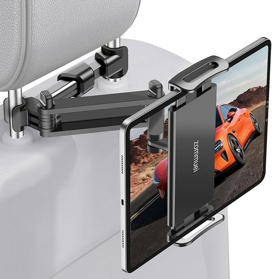 Zommuei Tablet Halterung Auto DS008E-FBA für 4,4-14 Zoll Geräte mit 360° Rotation und 12V KFZ-Kopfstützenhalterung