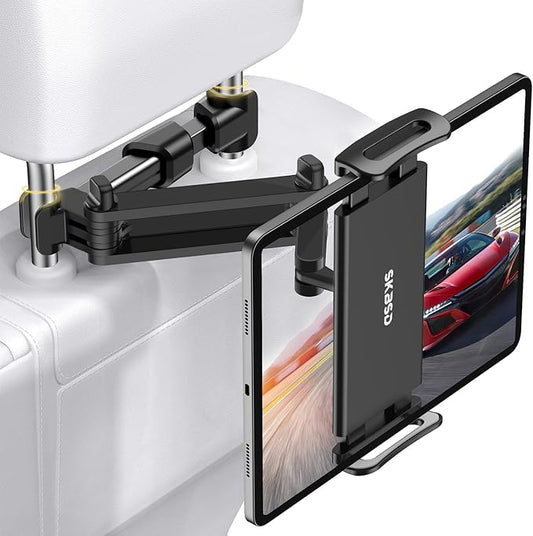 SKBSD Tablet Halterung Auto 2023 - Universal 12V Kopfstützenhalter mit Teleskoparm für 4,7-13 Zoll Geräte wie iPad, Samsung Tab, Switch & Sm